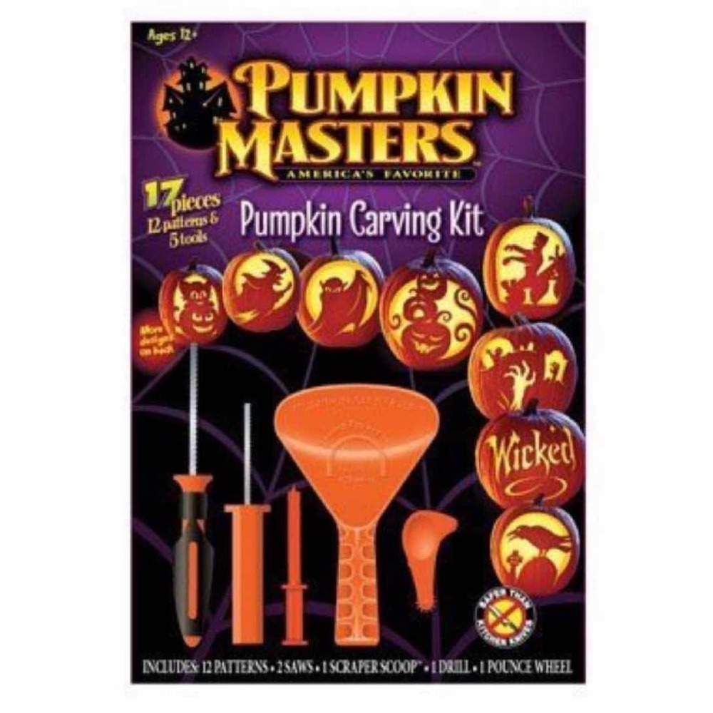 Pumpkin Masters Halloween Carving Kit Tools Jack-O-Lantern Pattern Book